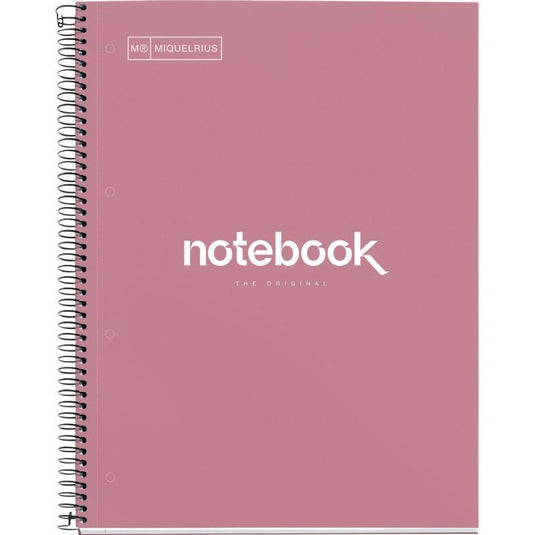 Cahier à spirale Notebook MIQUELRIUS, A4, 160 pages, 5x5, 90g, perforé rose poudré