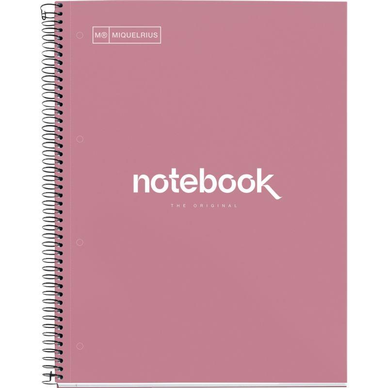 Cahier à spirale Notebook MIQUELRIUS, A4, 160 pages, 5x5, 90g, perforé rose poudré