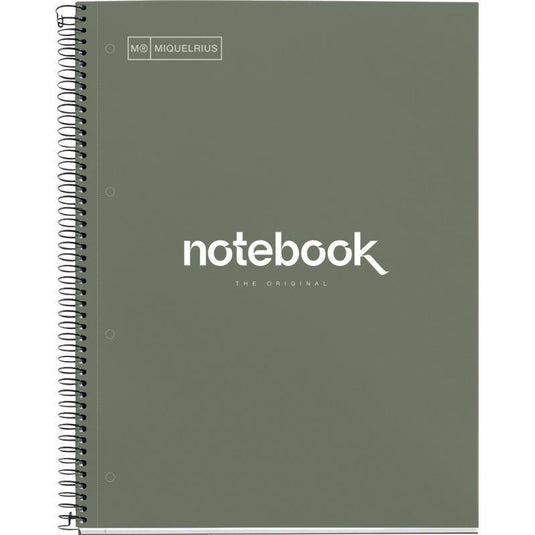 Cahier à spirale Notebook MIQUELRIUS, A4, 160 pages, 5x5, 90g, perforé vert