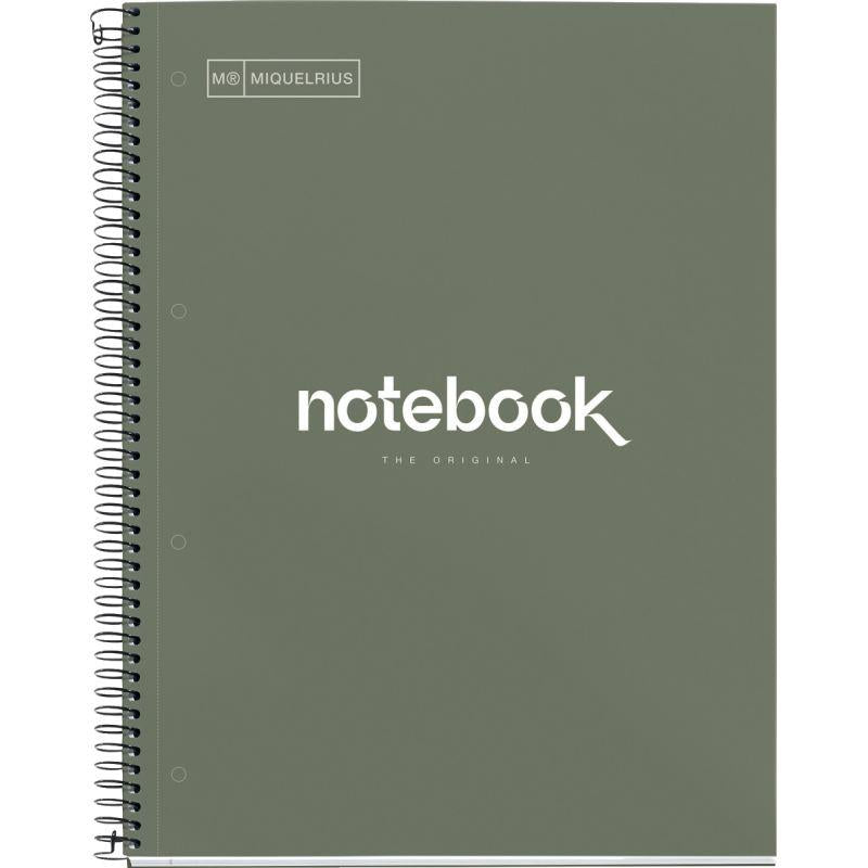 Cahier à spirale Notebook MIQUELRIUS, A4, 160 pages, 5x5, 90g, perforé vert