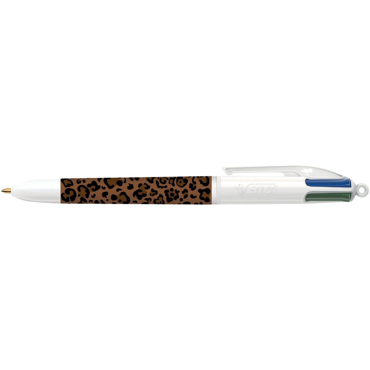 Boîte de 12 stylos bille BIC 4 couleurs pointe moyenne Léopard assortis