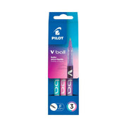Pochette de 3 rollers V-Ball 0,5mm turquoise, rose et violet