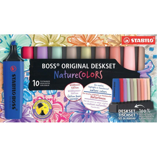 Set de 10 surligneurs STABILO BOSS Flowers