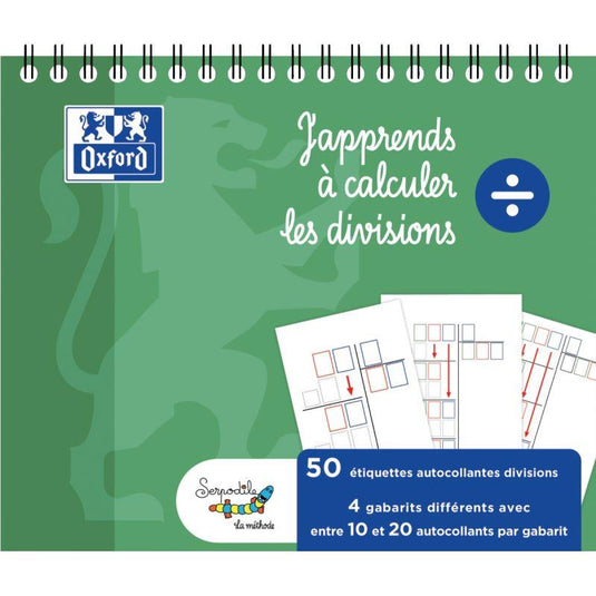 Bloc de gabarits de divisions, 50 étiquettes Oxford Serdopile