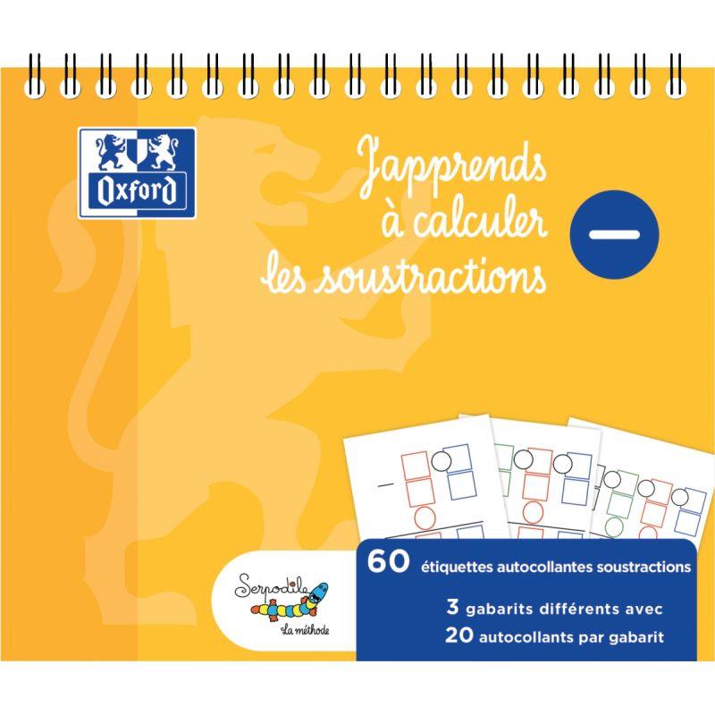 Bloc de gabarits de soustraction, 60 étiquettes, Oxford Serdopile