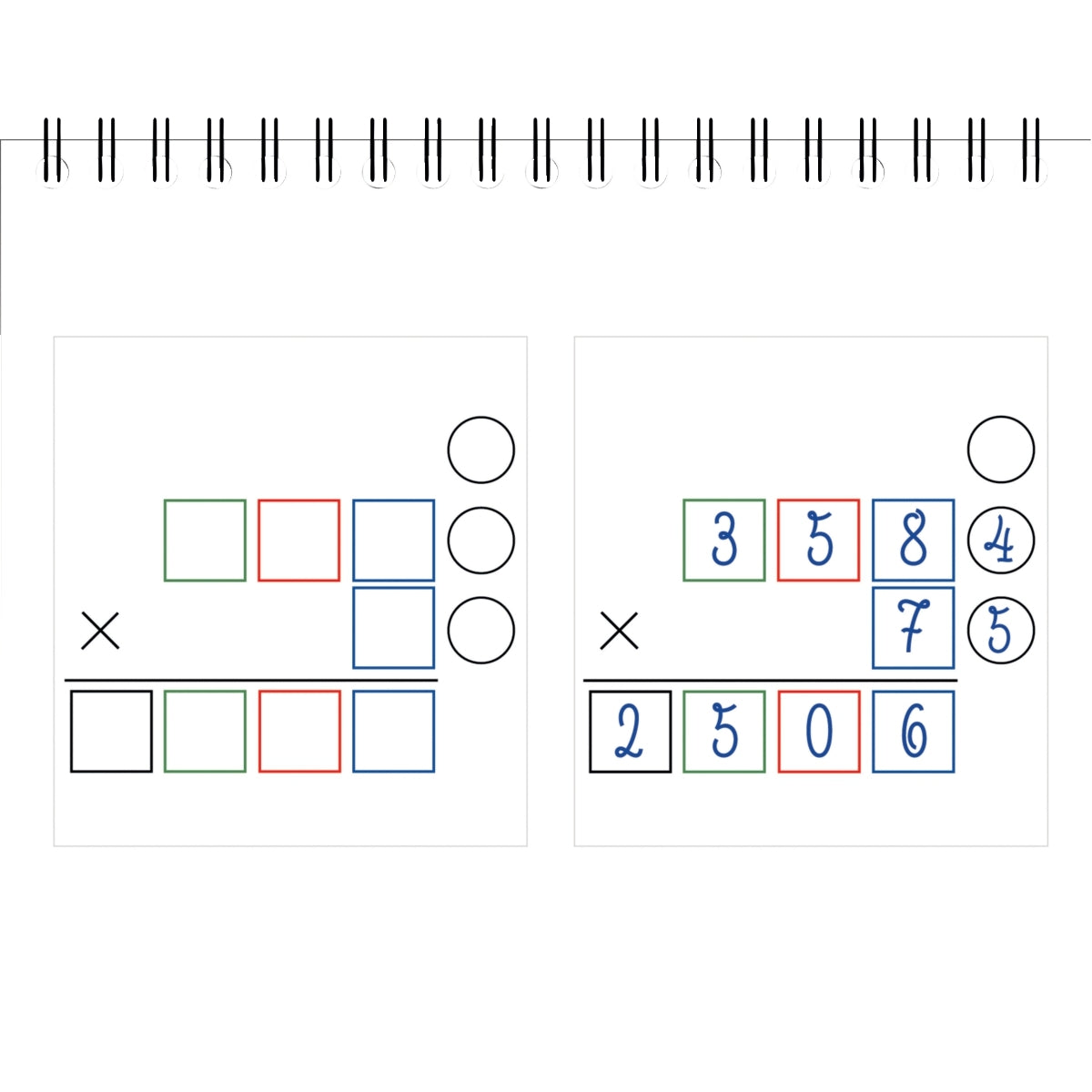 Bloc de gabarits de multiplications, 80 étiquettes, Oxford Serdopile