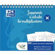 Bloc de gabarits de multiplications, 80 étiquettes, Oxford Serdopile