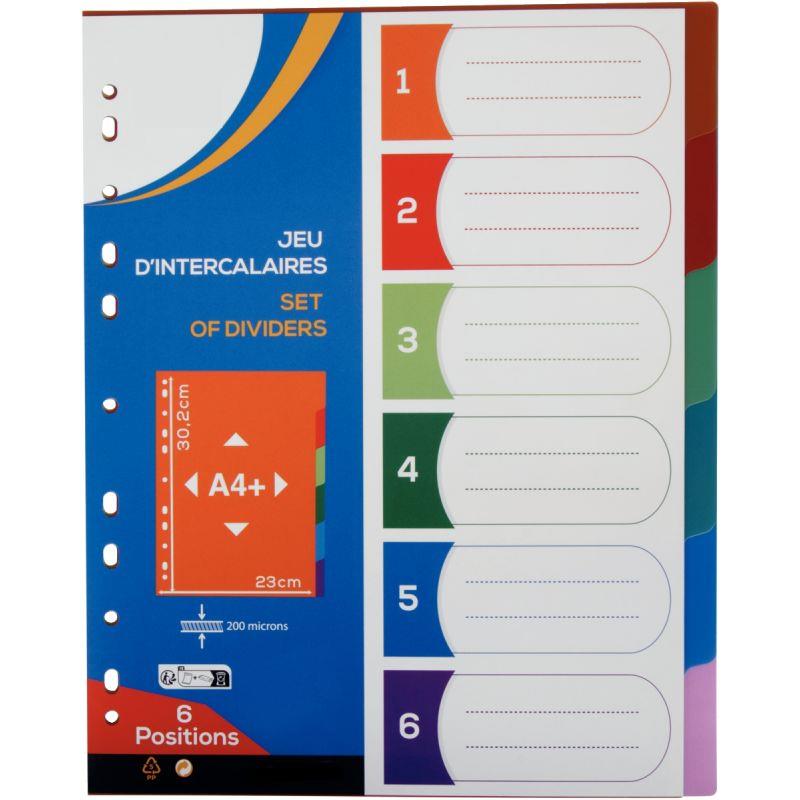 Intercalaires plastique 6 touches A4+ COLOR FRESH - Ma Rentrée Facile