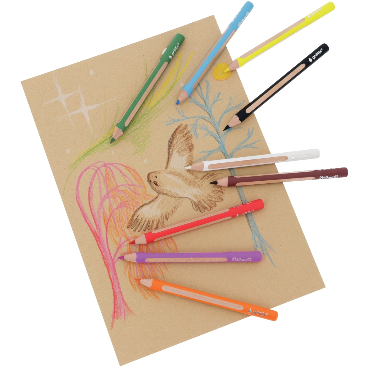 Etui de 9 crayons de couleurs Pelikan griffix assortis