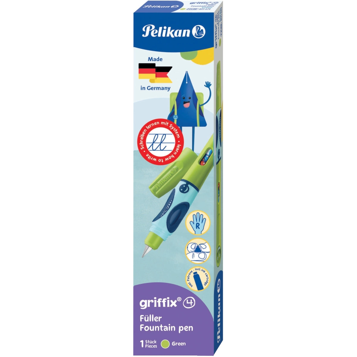 Stylo plume d'apprentissage Pelikan Griffix droitier vert