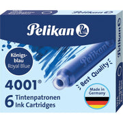 Etui de 6 cartouches d'encre Pelikan bleue roi