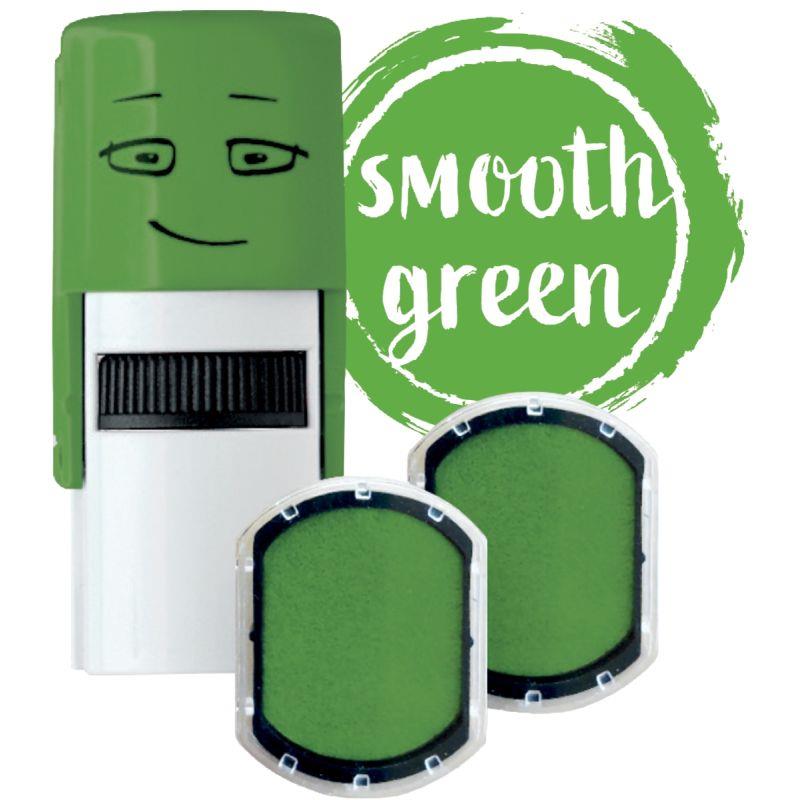 Lot de 2 cassettes d'encrage vert pour tampon Smiley