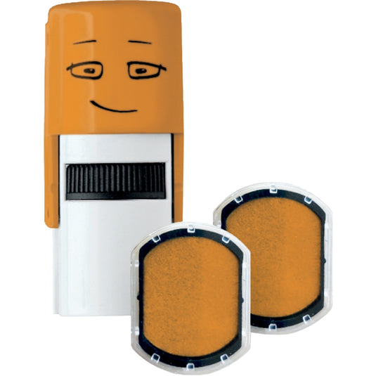 Lot de 2 cassettes d'encrage orange pour tampon Smiley