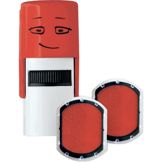 Lot de 2 cassettes d'encrage rouge pour tampon Smiley