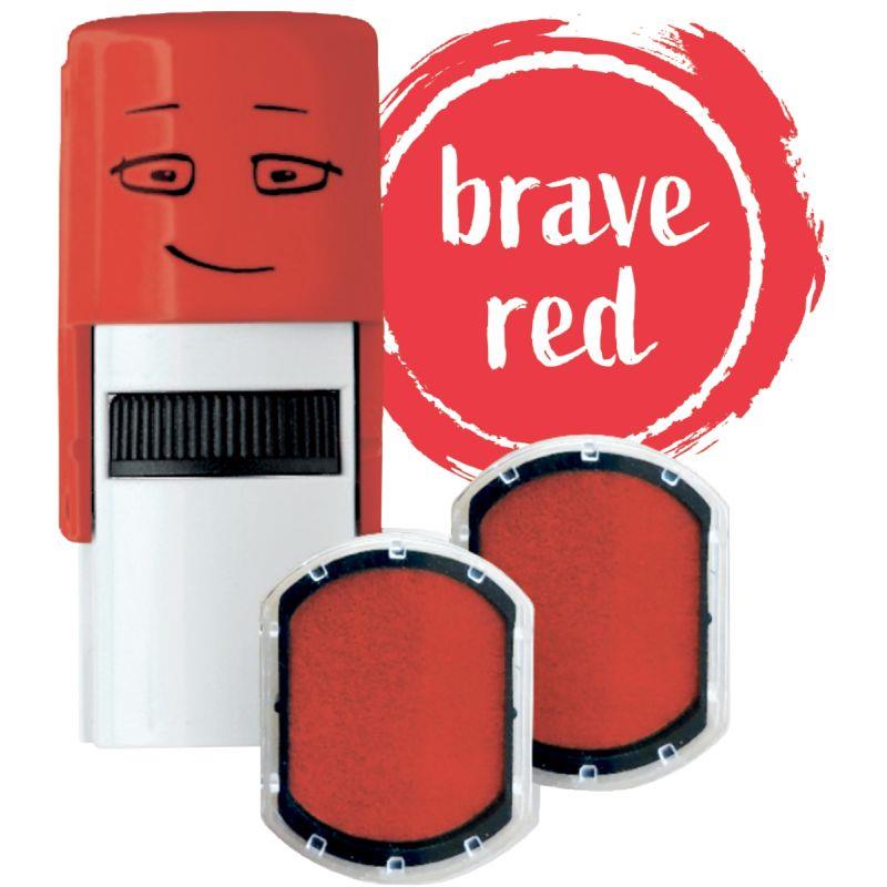 Lot de 2 cassettes d'encrage rouge pour tampon Smiley