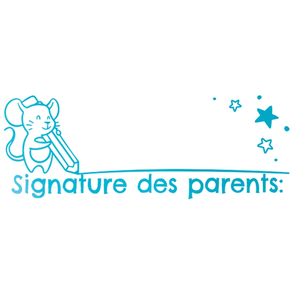 Tampon Colop "Signature des parents" bleu