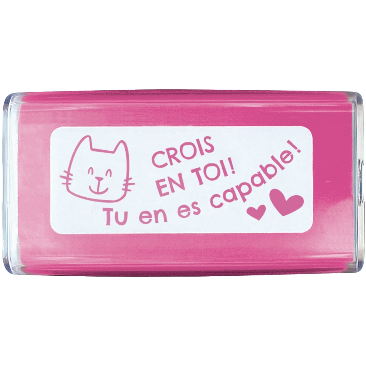 Tampon Colop  "Crois en toi tu en es capable" rose