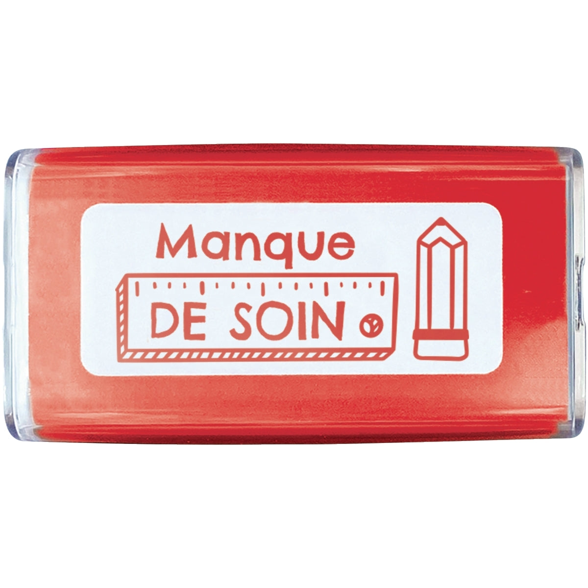 Tampon Colop "Manque de soin" rouge