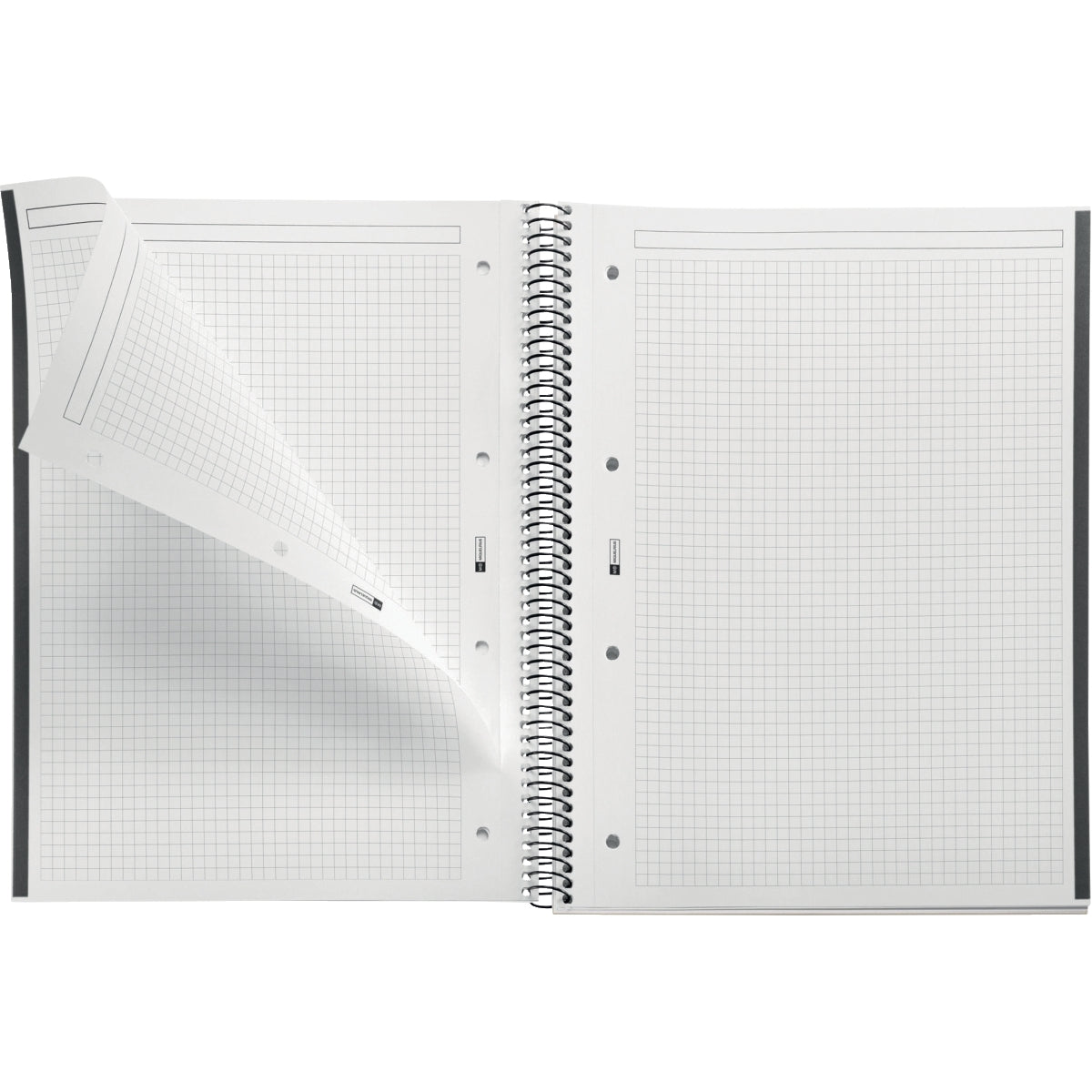 Cahier à spirale Notebook MIQUELRIUS, A4, 160 pages, 5x5, 90g, perforé noir