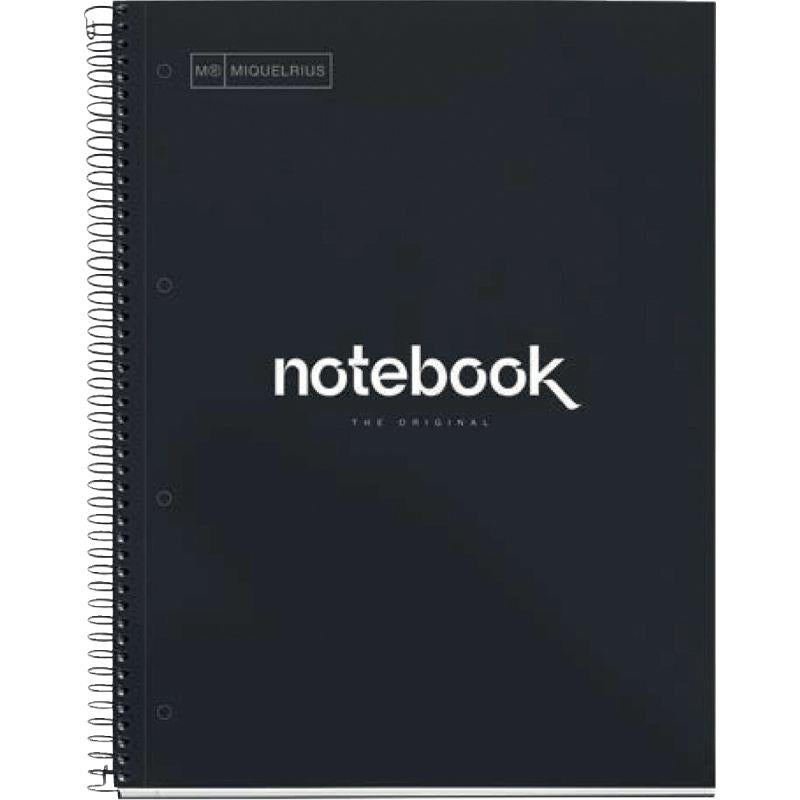 Cahier à spirale Notebook MIQUELRIUS, A4, 160 pages, 5x5, 90g, perforé noir