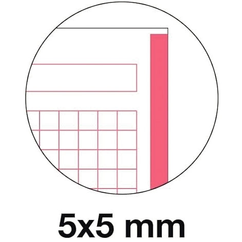 Cahier à spirale Notebook MIQUELRIUS, A4, 160 pages, 5x5, 90g, perforé rouge