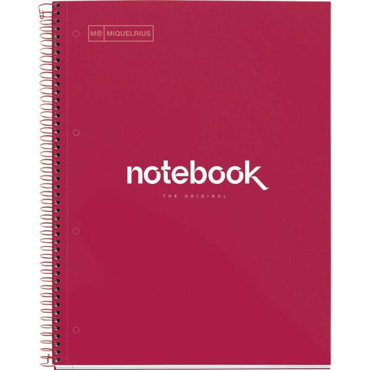 Cahier à spirale Notebook MIQUELRIUS, A4, 160 pages, 5x5, 90g, perforé rouge