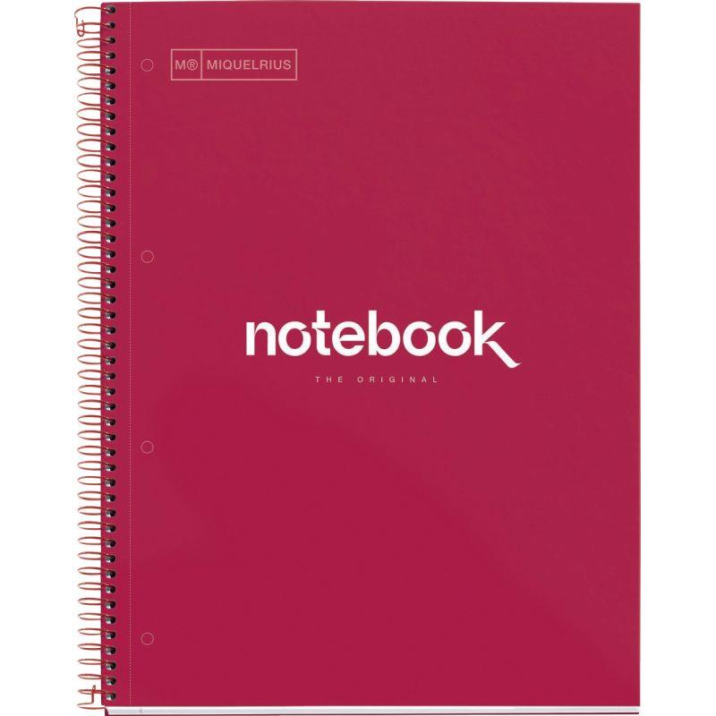 Cahier à spirale Notebook MIQUELRIUS, A4, 160 pages, 5x5, 90g, perforé rouge