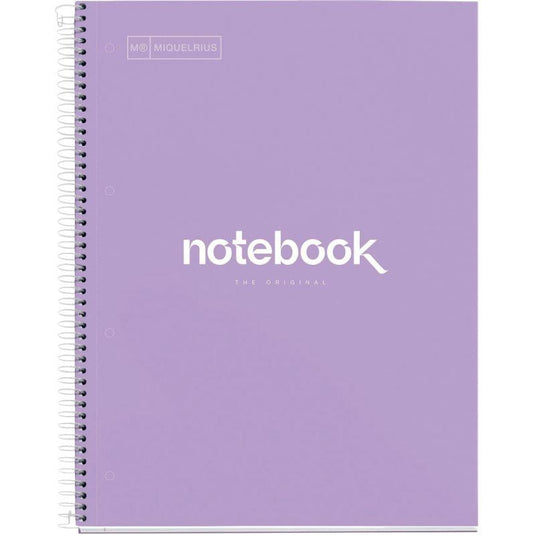 Cahier à spirale Notebook MIQUELRIUS, A4, 160 pages, 5x5, 90g, perforé lavande