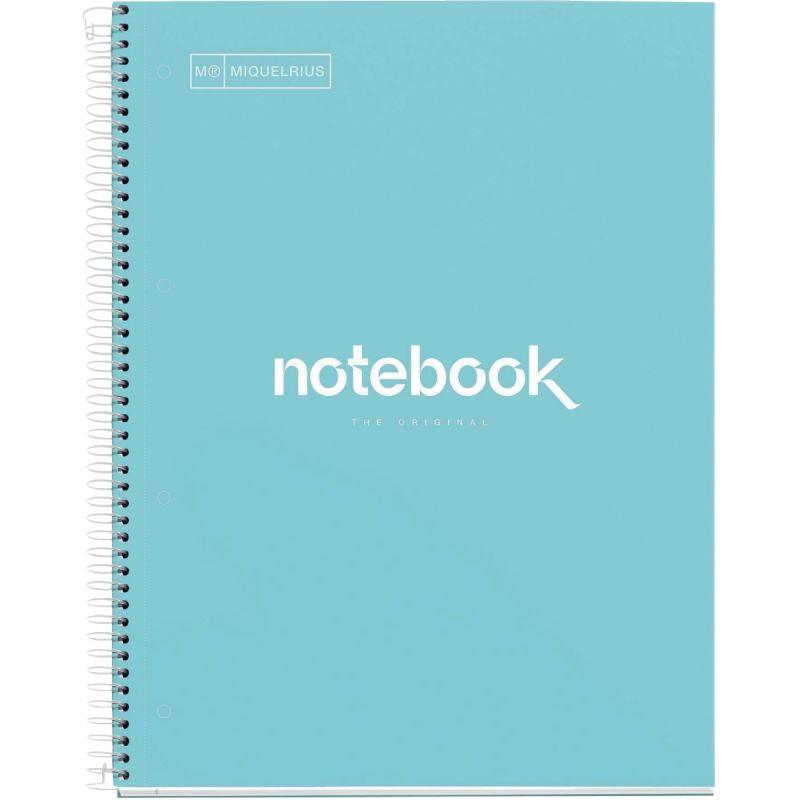Cahier à spirale Notebook MIQUELRIUS, A4, 160 pages, 5x5, 90g, perforé bleu ciel