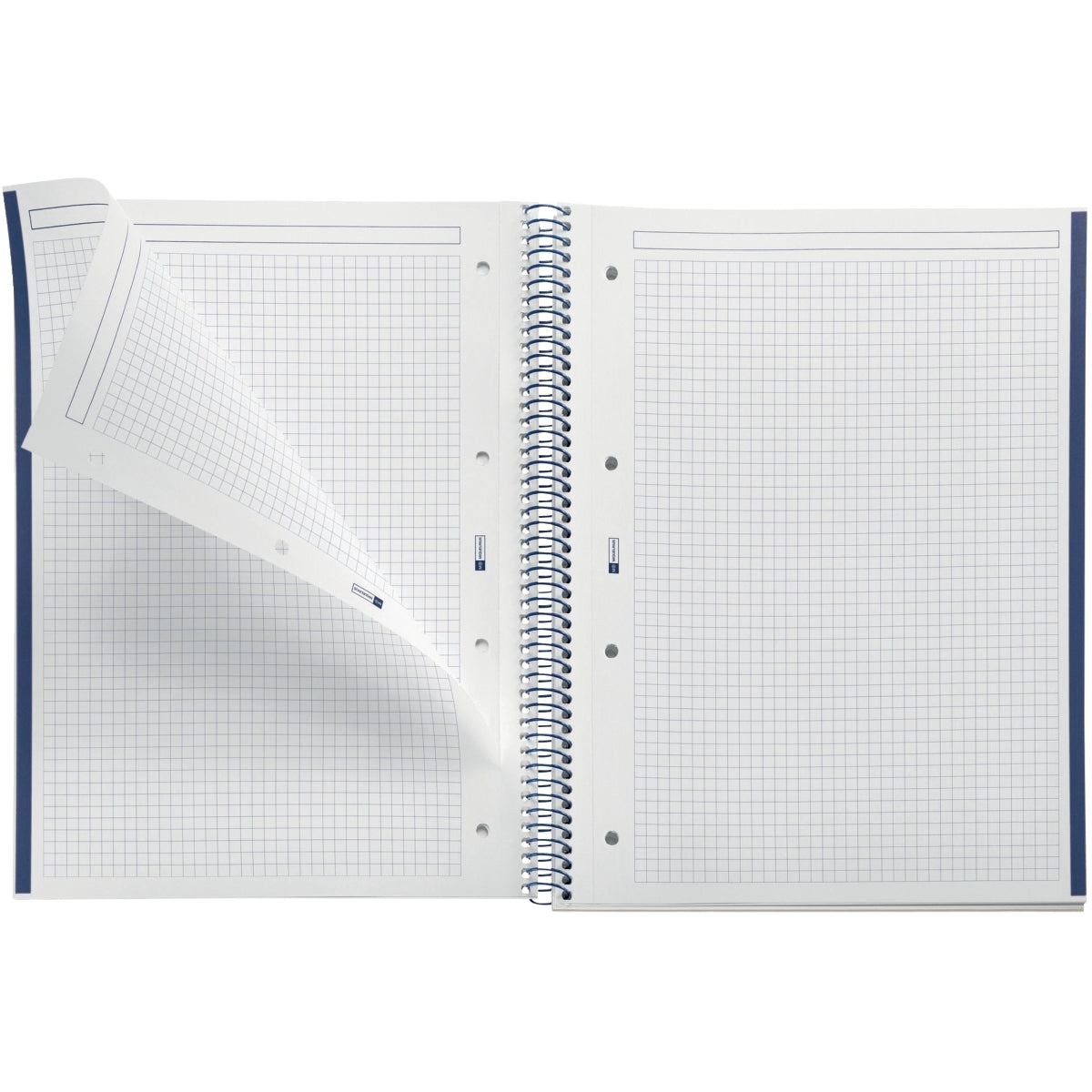 Cahier à spirale Notebook MIQUELRIUS, A4, 160 pages, 5x5, 90g, perforé marine