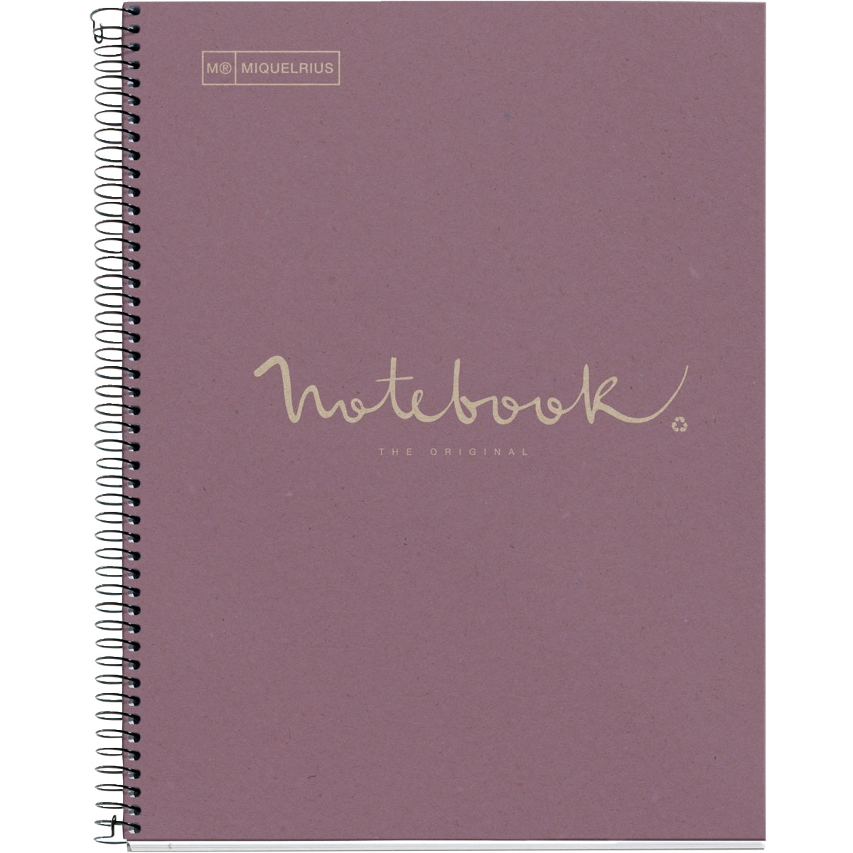 Cahier à spirale recyclé Notebook MIQUELRIUS, A4, 160 pages, 5x5, 90g, perforé lavande