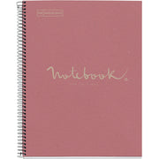 Cahier à spirale recyclé Notebook MIQUELRIUS, A4, 160 pages, 5x5, 90g, perforé rose