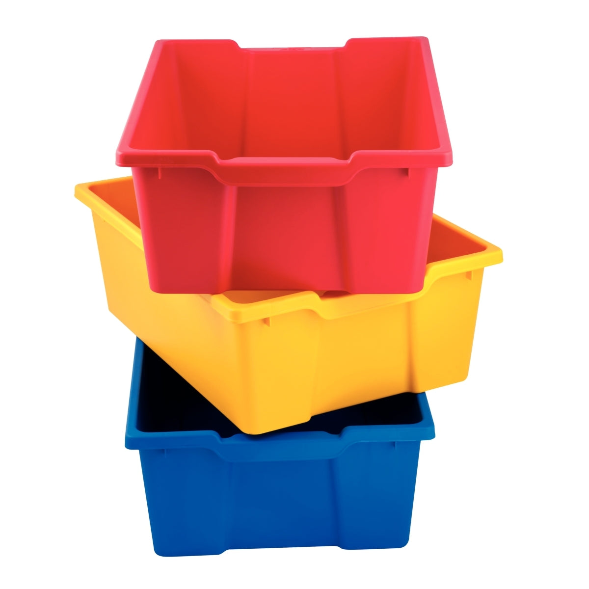 Lot de 3 bacs en plastique grand modèle rouge, vue 2