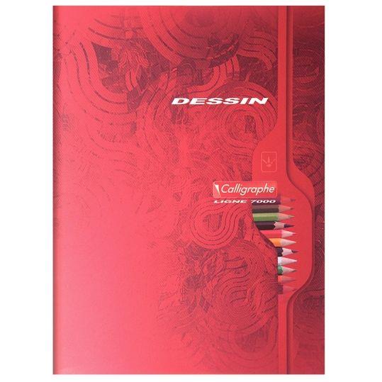 Cahier de dessin 17x22, 32 pages, blanc uni 90g, coloris aléatoires, Calligraphe - Ma Rentrée Facile