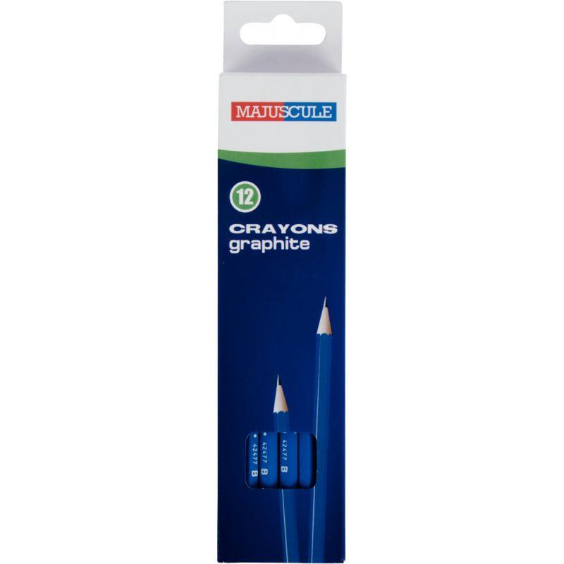 Boite de 12 crayons graphite B Majuscule