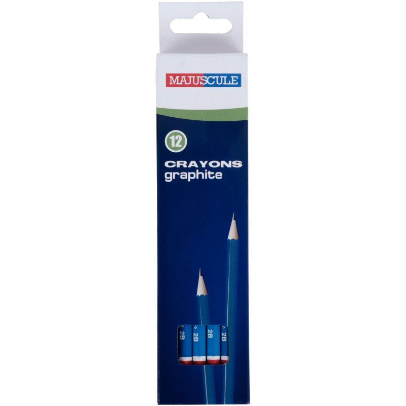 Boite de 12 crayons graphite 2B Majuscule
