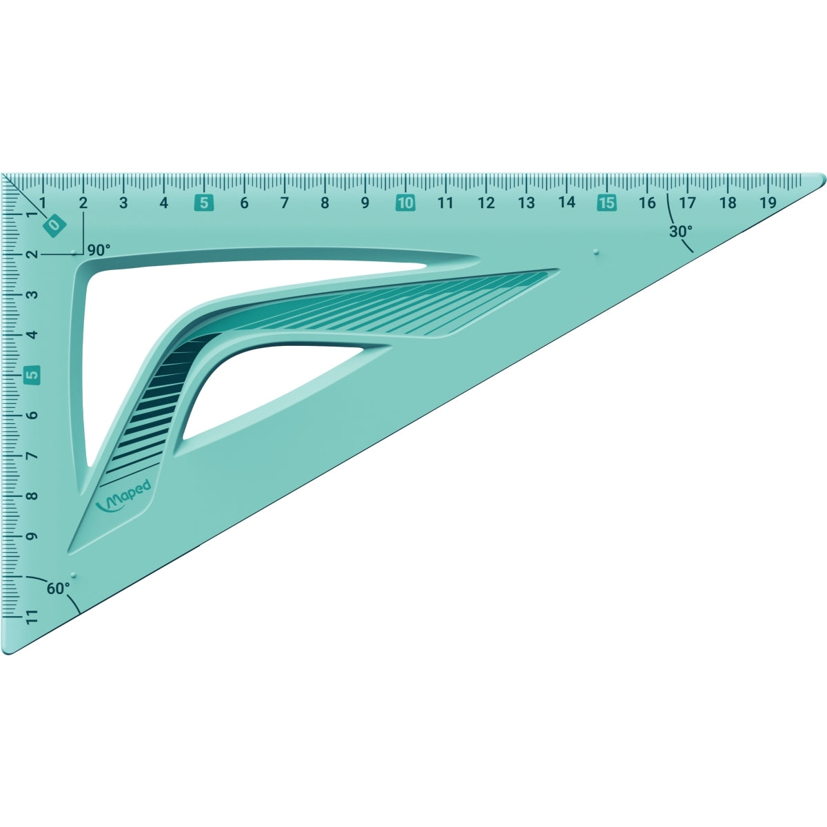 Equerre 60° 21cm incassable Maped Soft, coloris aléatoires