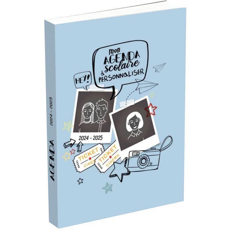 Agenda journalier de septembre à août, 12x18, couverture personnalisable - Ma Rentrée Facile