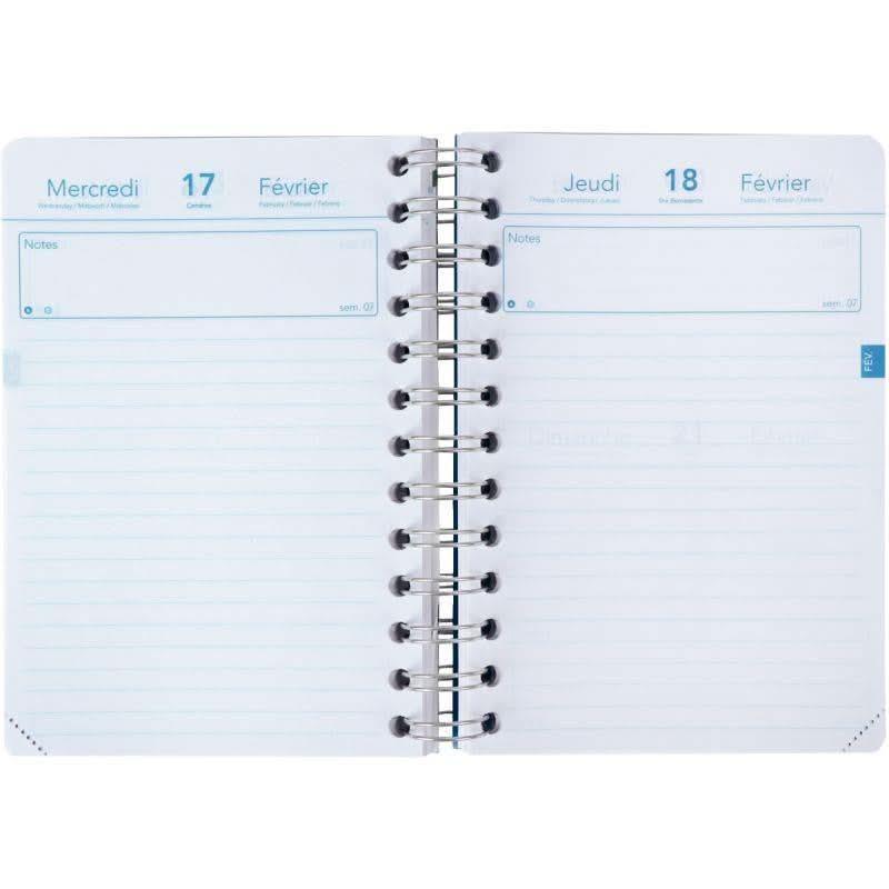 Agenda journalier, année scolaire 2025/2026, 11,5x 17cm spiralé, coloris aléatoires - Ma Rentrée Facile