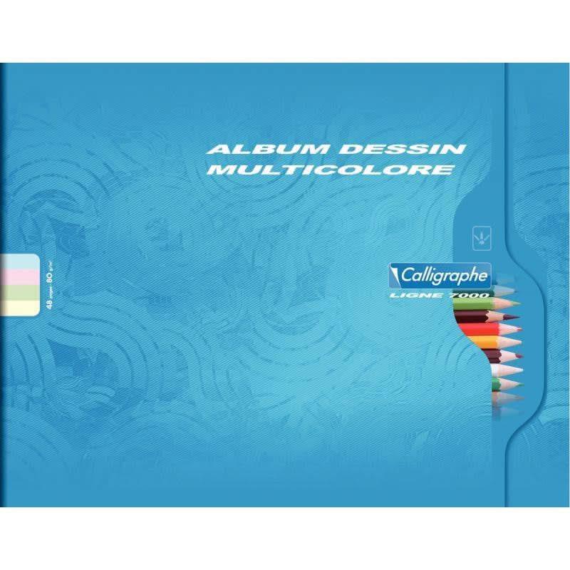 Cahier à dessin, 24x32 à l'italienne, 48 pages, papier multicolore, 80g - Ma Rentrée Facile
