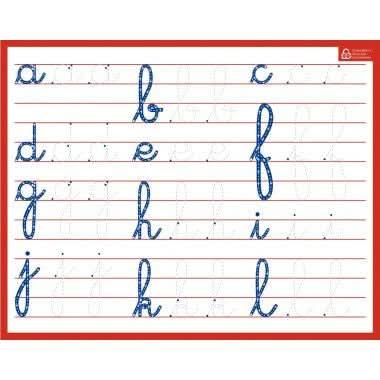 Ardoise effaçable à sec 21x26.5cm 1 face minuscules / 1 face cursives - Ma Rentrée Facile