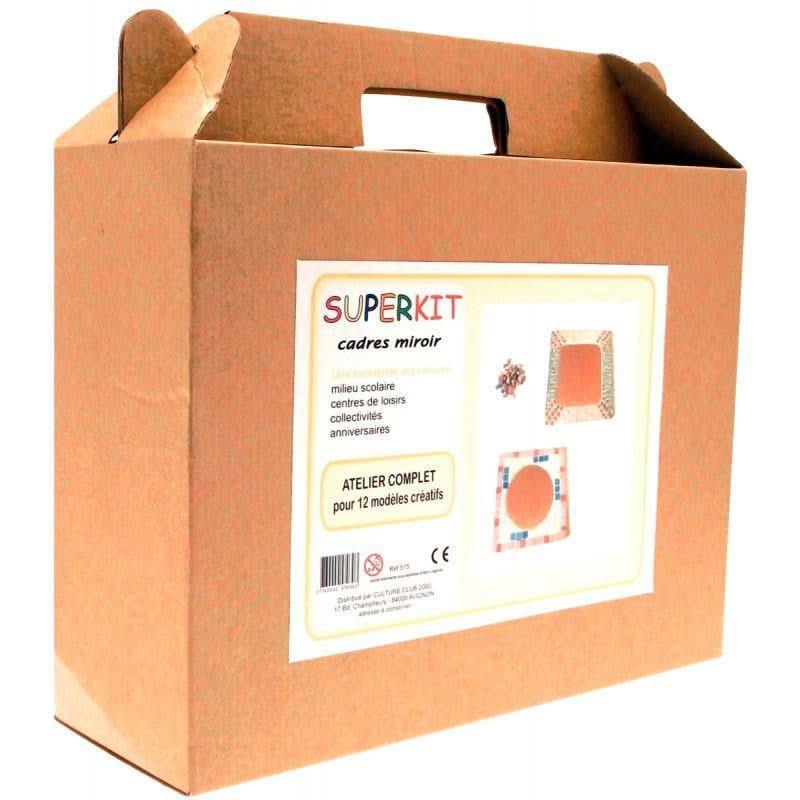 Atelier créatif mosaïques, 12 plaques en bois à décorer avec miroir - Ma Rentrée Facile