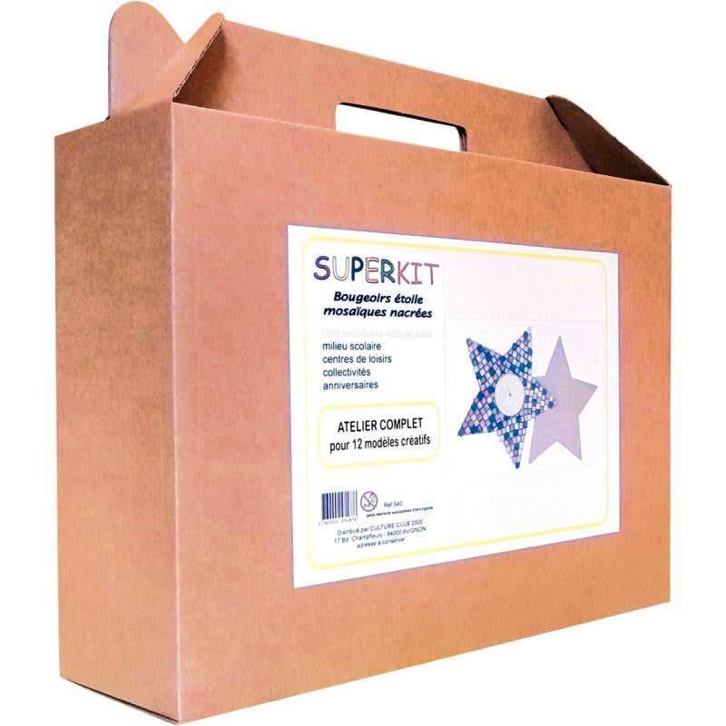 Atelier créatif mosaïques de 12 bougeoirs en forme d'étoile à décorer - Ma Rentrée Facile