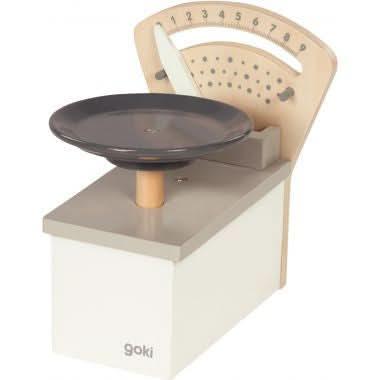 Balance d'épicier en bois blanc GOKI - Ma Rentrée Facile