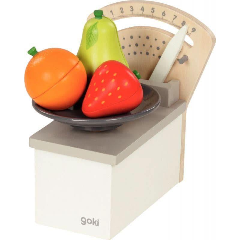 Balance d'épicier en bois blanc GOKI - Ma Rentrée Facile