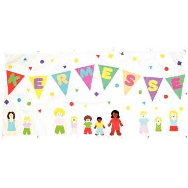 Bannière en polyester blanc 130x62 cm - Ma Rentrée Facile