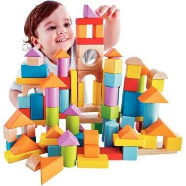 Baril de 101 blocs de construction en bois HAPE - Ma Rentrée Facile