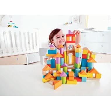 Baril de 101 blocs de construction en bois HAPE - Ma Rentrée Facile