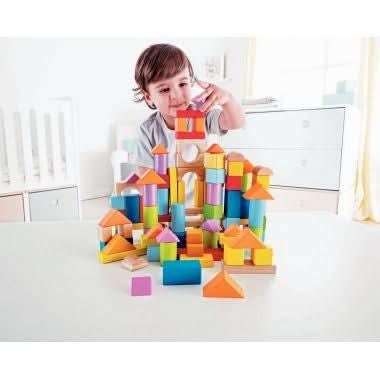 Baril de 101 blocs de construction en bois HAPE - Ma Rentrée Facile