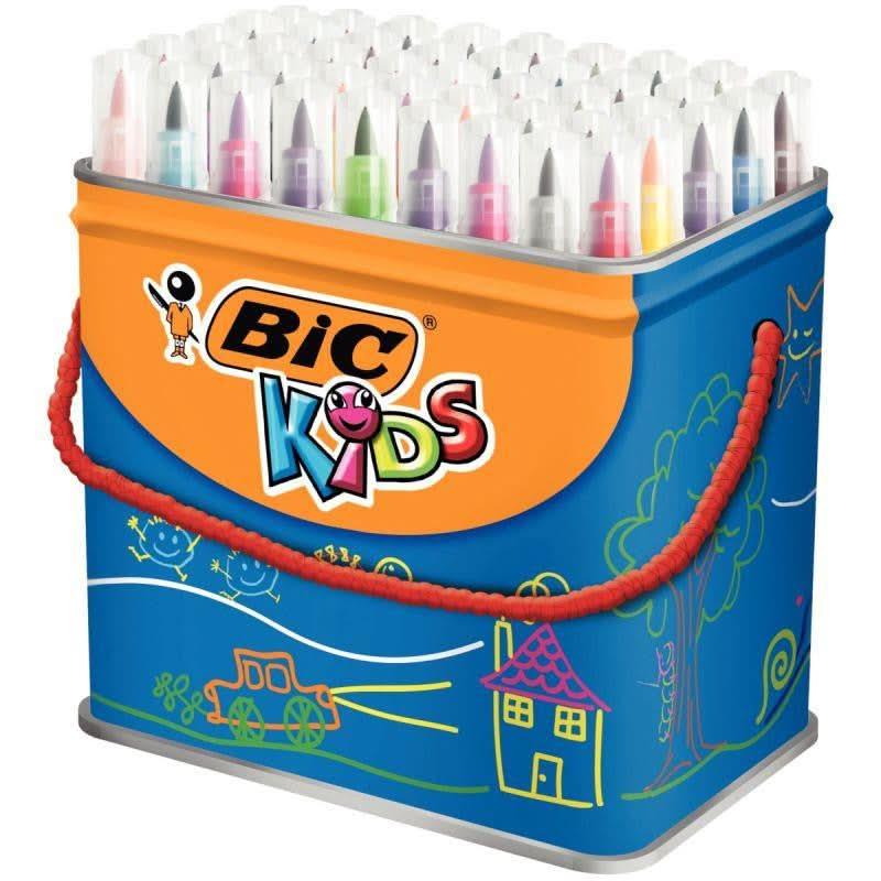Baril de 48 ffeutres Bic Kids Visaquarelle pointe pinceau - Ma Rentrée Facile